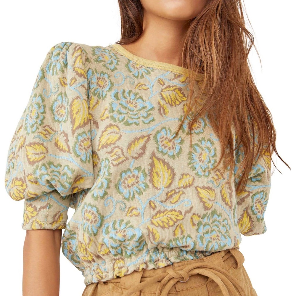 Free People No Ordinary Print Tie Back Top